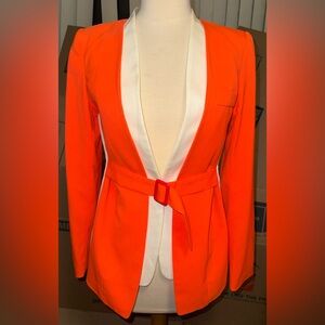 Nameless orange Orange and white crepe Blazer with Belt small